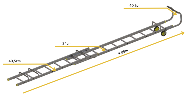 Detaily stresni zebriky werner - 3,20 rozměry